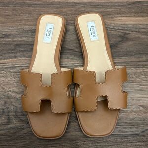 Women's Tan Slide Sandals